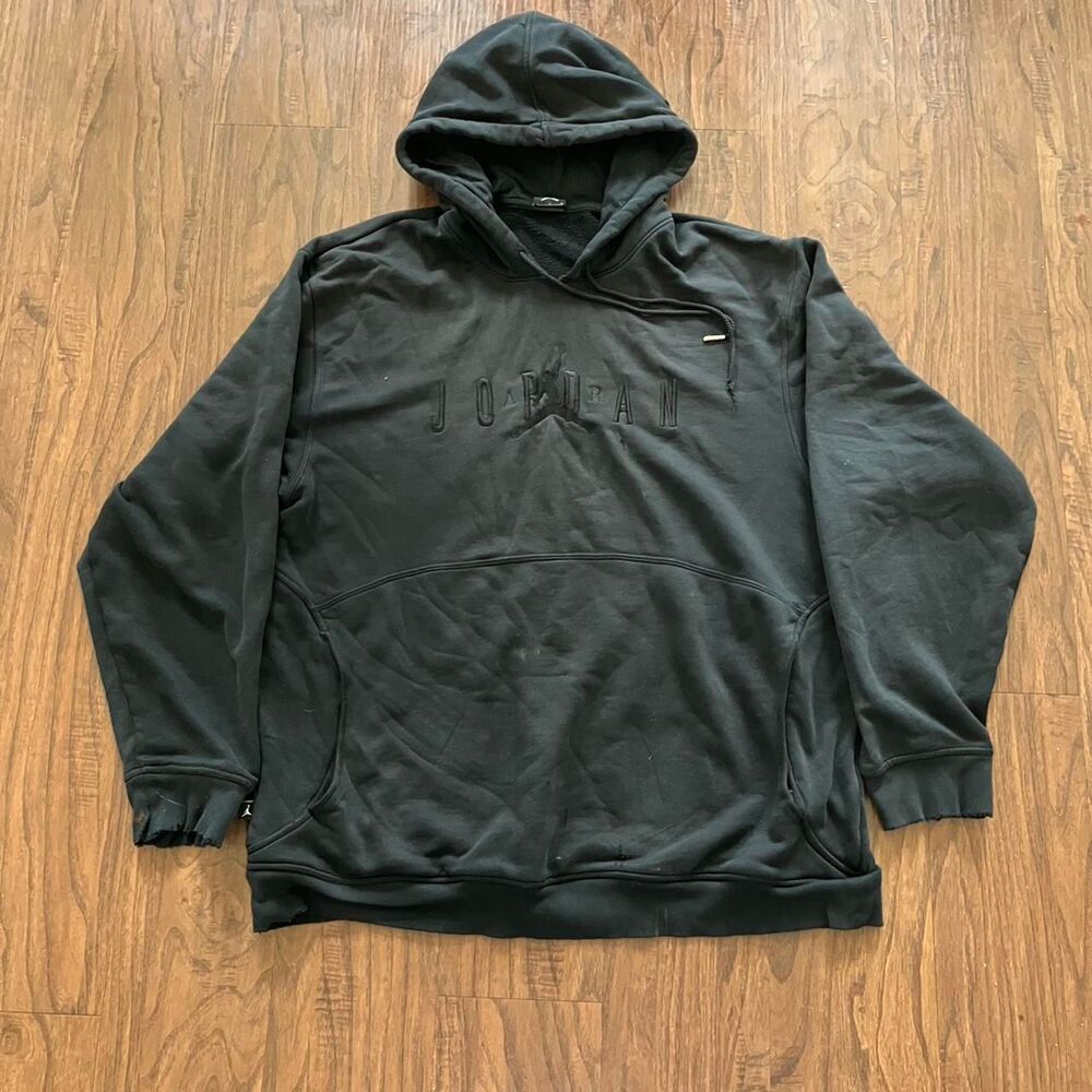 Jordan Men's Black and Grey Hoodie